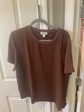 Open Edit Short Sleeve Tee in Chocolate Brown